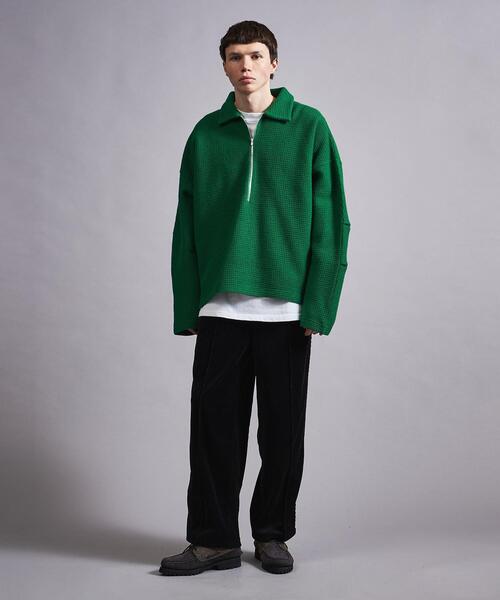 MONKEY TIME（モンキータイム）の「＜monkey time＞ LINKS JQD HALF ZIP PL/カットソー（Tシャツ/カットソー・メンズ・ケリー/ブラック・S/M/L/XL）」の11枚目の写真