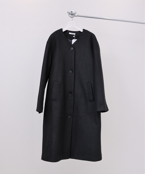 ap retro(アプレトロ)の「ノーカラーVネックロングコート(ノーカラーコート・レディース・アイボリー/ブラック/チャコールグレー・FREE)」の10枚目の写真