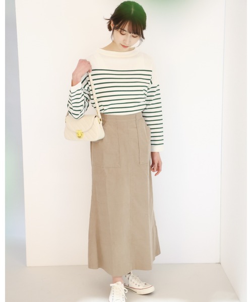 AnNet(アネット)の「【AnNet - アネット】 コーデュロイ ロングスカート(スカート・レディース・ブラック/ベージュ・L/4L/5L/3L/LL)」の8枚目の写真