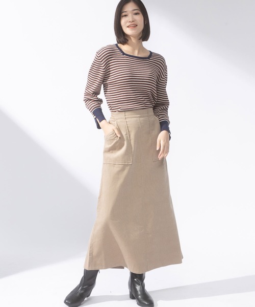 AnNet(アネット)の「【AnNet - アネット】 コーデュロイ ロングスカート(スカート・レディース・ブラック/ベージュ・L/4L/5L/3L/LL)」の14枚目の写真