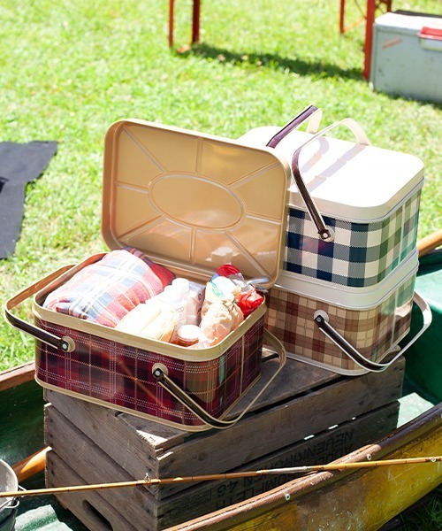 【未使用品】DULTON ティンバスケット　マスタード　レッド　2色セットブリキ DULTON ONLINE SHOP | TIN BASKET MUSTARD(SQUARE MUSTARD