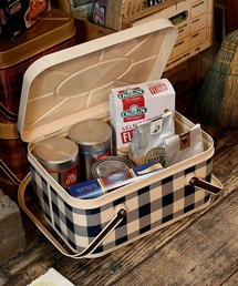 DULTON（ダルトン）の「TIN BASKET /ブリキ バスケット チェック柄（収納グッズ・メンズ）」