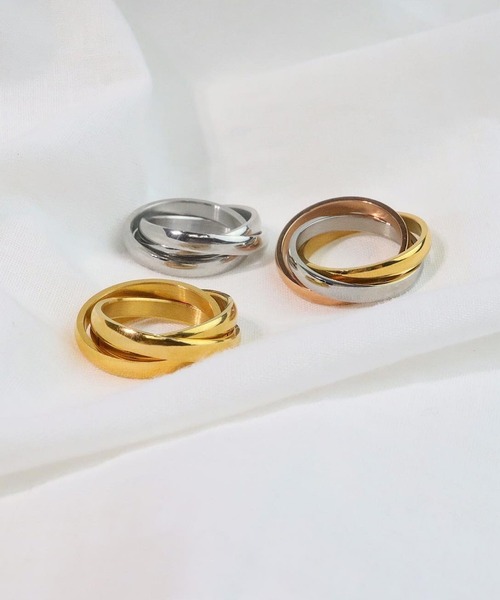 blackdia ocean（ブラックダイヤオーシャン）の「blackdia ocean トリプルリング（リング・レディース・シルバー/ゴールド/マルチ・9号/11号/13号/18号/7号/15号/10号/8号/6号）」の4枚目の写真