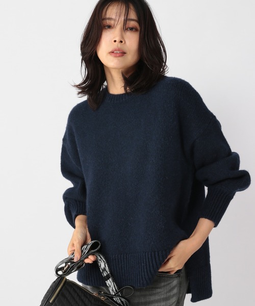 BARNYARDSTORM（バンヤードストーム）の「BARNYARDSTORM / ローゲージスリットニット（ニット/セーター・レディース・サンドグレー/グレー/ネイビー・1/0）」の3枚目の写真