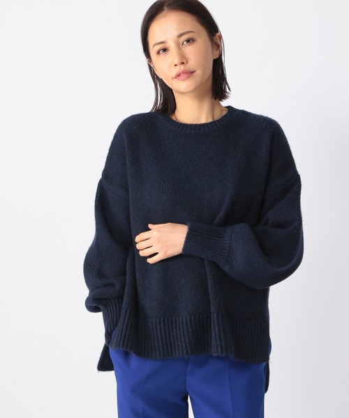 BARNYARDSTORM（バンヤードストーム）の「BARNYARDSTORM / ローゲージスリットニット（ニット/セーター・レディース・サンドグレー/グレー/ネイビー・1/0）」の6枚目の写真