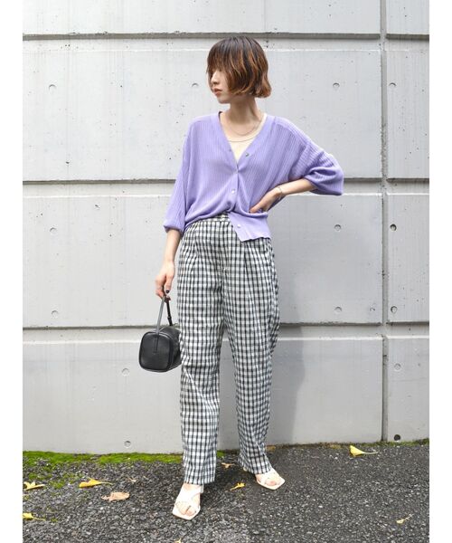 Ungrid（アングリッド）の「シアーボリュームニットカーデ（カーディガン/ボレロ・レディース・パープル/オレンジ/アイボリー・FREE）」の10枚目の写真