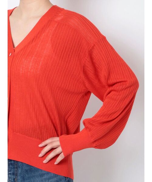 Ungrid（アングリッド）の「シアーボリュームニットカーデ（カーディガン/ボレロ・レディース・パープル/オレンジ/アイボリー・FREE）」の21枚目の写真