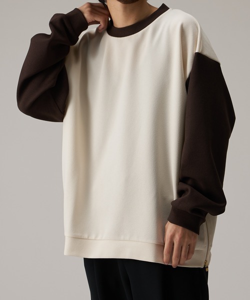 Lui's（ルイス）の「リンガーロングスリーブカットソー（Tシャツ/カットソー・メンズ・オフホワイト/ブラック/ネイビー・FREE）」の4枚目の写真