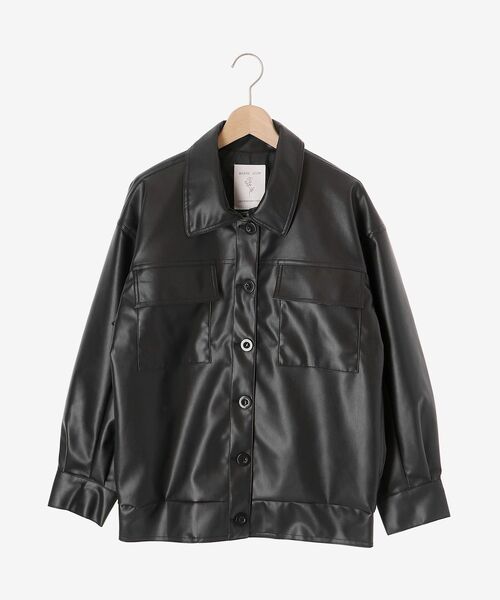 MAJESTIC LEGON(マジェスティックレゴン)の「フェイクレザーオーバーブルゾン(ブルゾン・レディース・アイボリー/ベージュ/ブラック・SMALL/MEDIUM)」の6枚目の写真