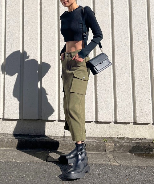 ストレッチツイルカーゴロングスカート