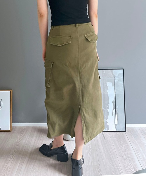 Jewelobe（ジュエローブ）の「ストレッチツイルカーゴロングスカート（スカート・レディース・ブラック/カーキ/グレー・S/M）」の18枚目の写真