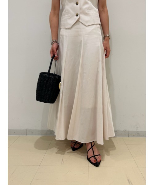 Mila Owen◆2009model/レースアップフレアスカート/09WFS174003/1/ポリエステル/BRW/チェック WEB限定00サイズウエストゴムタックプレスフレアスカート（マキシ丈