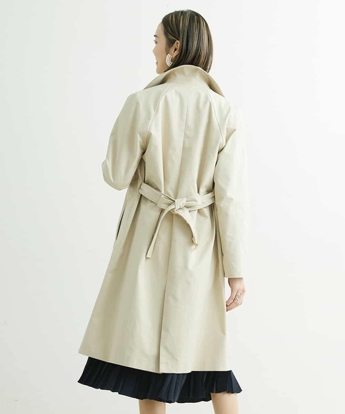MICHEL KLEIN（ミッシェル・クラン）の「[春秋兼用／メディア着用]ストレッチツイルトレンチコート（トレンチコート・レディース・ベージュ/ネイビー・40/38）」の6枚目の写真