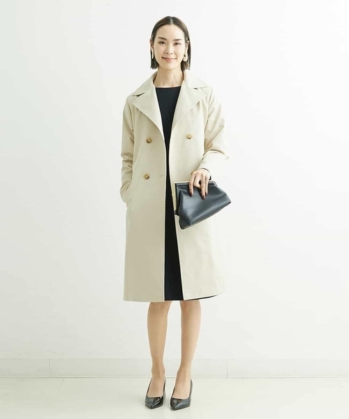 MICHEL KLEIN（ミッシェル・クラン）の「[春秋兼用／メディア着用]ストレッチツイルトレンチコート（トレンチコート・レディース・ベージュ/ネイビー・40/38）」の20枚目の写真