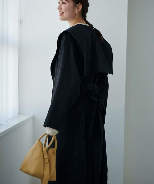 Edit Sheen（エディットシーン）の「セーラーカラーロングトレンチコート（その他アウター・レディース・ブラック/ベージュ/アイボリー・M）」の13枚目の写真