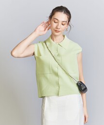 BEAUTY&YOUTH UNITED ARROWS | コットンポリエステル ポロノースリーブニット(ニット/セーター)