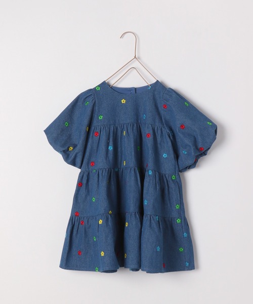 LOWRYS FARM（ローリーズファーム）の「ティアード刺繍ミニワンピース　188730（ワンピース・キッズ・ブルー/ピンク/ネイビー・130cm/150cm/120cm/140cm/110cm）」の4枚目の写真