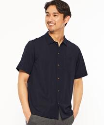 green label relaxing | 【WEB限定】JUSTFIT カノコ オープンカラー 半袖 シャツ  -接触冷感-(シャツ/ブラウス)