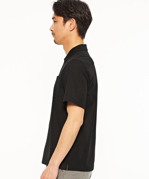 green label relaxing（グリーンレーベルリラクシング）の「【WEB限定】JUSTFIT カノコ オープンカラー 半袖 シャツ  -接触冷感-（シャツ/ブラウス・メンズ・ブラック/ネイビー・S/M/L/XL）」の3枚目の写真