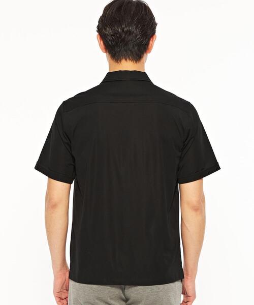 green label relaxing（グリーンレーベルリラクシング）の「【WEB限定】JUSTFIT カノコ オープンカラー 半袖 シャツ  -接触冷感-（シャツ/ブラウス・メンズ・ブラック/ネイビー・S/M/L/XL）」の7枚目の写真