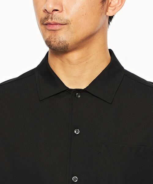 green label relaxing（グリーンレーベルリラクシング）の「【WEB限定】JUSTFIT カノコ オープンカラー 半袖 シャツ  -接触冷感-（シャツ/ブラウス・メンズ・ブラック/ネイビー・S/M/L/XL）」の8枚目の写真