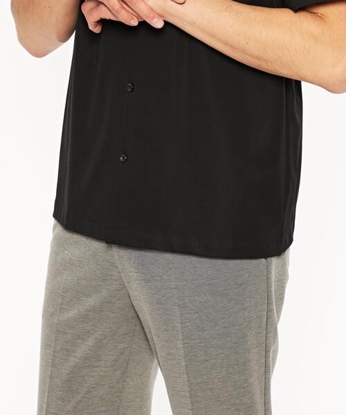 green label relaxing（グリーンレーベルリラクシング）の「【WEB限定】JUSTFIT カノコ オープンカラー 半袖 シャツ  -接触冷感-（シャツ/ブラウス・メンズ・ブラック/ネイビー・S/M/L/XL）」の12枚目の写真