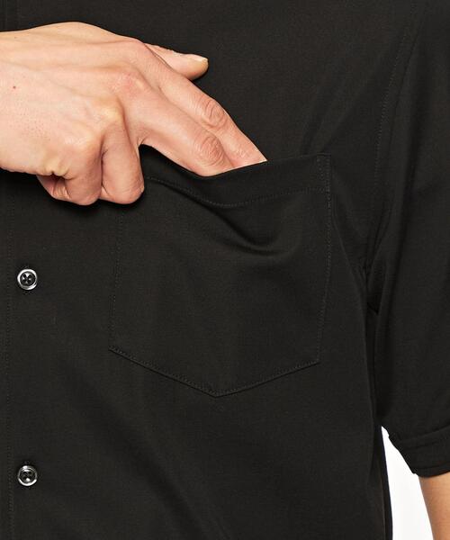 green label relaxing（グリーンレーベルリラクシング）の「【WEB限定】JUSTFIT カノコ オープンカラー 半袖 シャツ  -接触冷感-（シャツ/ブラウス・メンズ・ブラック/ネイビー・S/M/L/XL）」の11枚目の写真