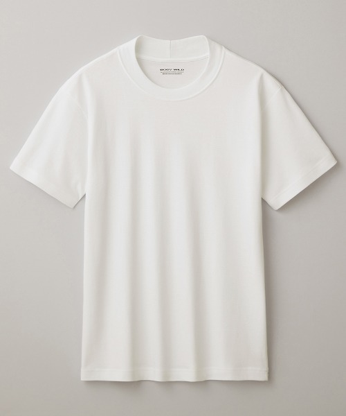 ジャケットTシャツ ホワイト BODY WILD/ボディワイルド Tシャツ ジャケット対応 後ろ襟高め