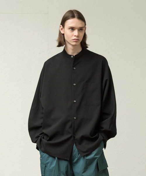 SLICK（スリック）の「リフラックスストレッチドルマンスリーブシャツ（シャツ/ブラウス・メンズ・ダークグリーン/アイボリー/ブラック/オレンジ・2/3/1）」の3枚目の写真