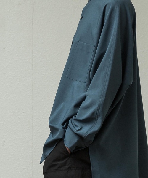 SLICK（スリック）の「リフラックスストレッチドルマンスリーブシャツ（シャツ/ブラウス・メンズ・ダークグリーン/アイボリー/ブラック/オレンジ・2/3/1）」の15枚目の写真