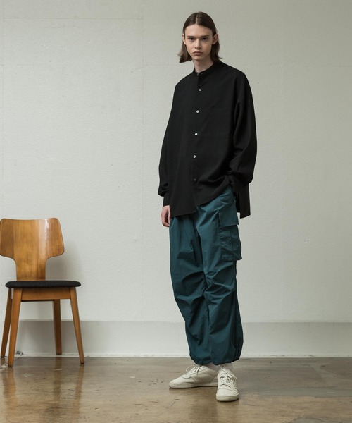 SLICK（スリック）の「リフラックスストレッチドルマンスリーブシャツ（シャツ/ブラウス・メンズ・ダークグリーン/アイボリー/ブラック/オレンジ・2/3/1）」の22枚目の写真