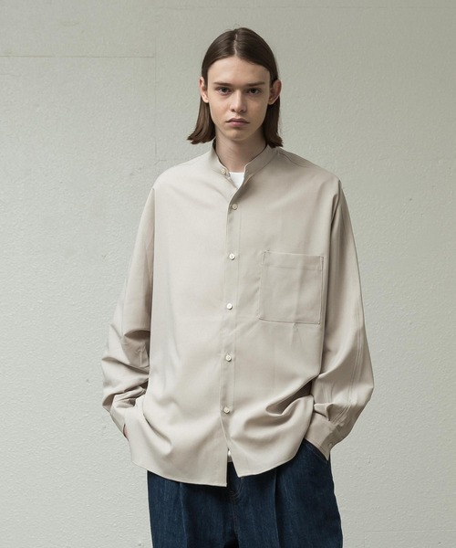 SLICK（スリック）の「リフラックスストレッチドルマンスリーブシャツ（シャツ/ブラウス・メンズ・ダークグリーン/アイボリー/ブラック/オレンジ・2/3/1）」の5枚目の写真