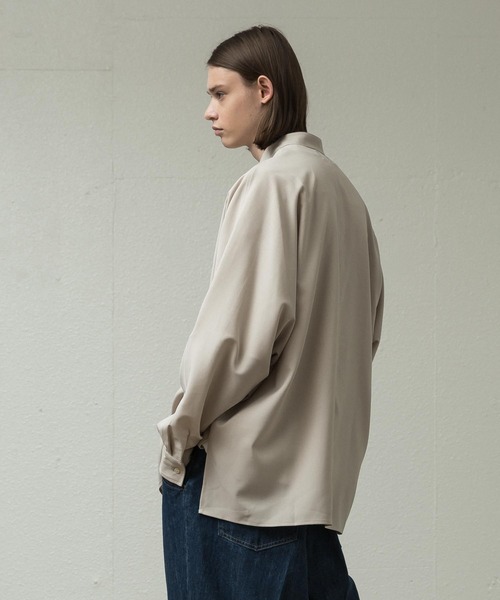 SLICK（スリック）の「リフラックスストレッチドルマンスリーブシャツ（シャツ/ブラウス・メンズ・ダークグリーン/アイボリー/ブラック/オレンジ・2/3/1）」の12枚目の写真