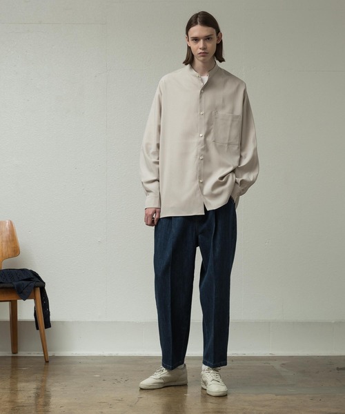 SLICK（スリック）の「リフラックスストレッチドルマンスリーブシャツ（シャツ/ブラウス・メンズ・ダークグリーン/アイボリー/ブラック/オレンジ・2/3/1）」の9枚目の写真