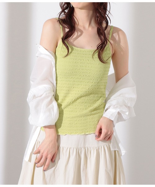 CHILLE(チル)の「カップ付きジャガードキャミソール(キャミソール・レディース・ブラック/オリーブ/アイボリー・FREE)」の11枚目の写真