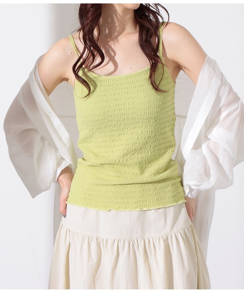 CHILLE(チル)の「カップ付きジャガードキャミソール(キャミソール・レディース・ブラック/オリーブ/アイボリー・FREE)」の12枚目の写真