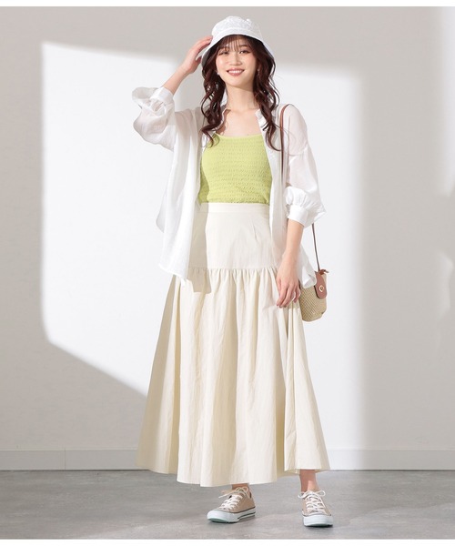 CHILLE(チル)の「カップ付きジャガードキャミソール(キャミソール・レディース・ブラック/オリーブ/アイボリー・FREE)」の14枚目の写真