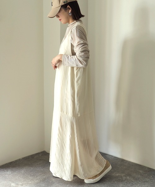 Riberry（リベリー）の「ストライプVネックノースリワンピース（ワンピース・レディース・アイボリー/ブラック・MEDIUM）」の12枚目の写真