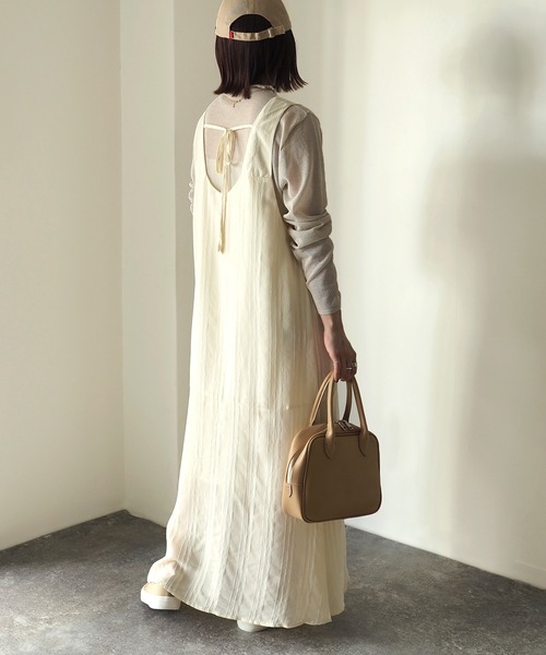 Riberry（リベリー）の「ストライプVネックノースリワンピース（ワンピース・レディース・アイボリー/ブラック・MEDIUM）」の10枚目の写真