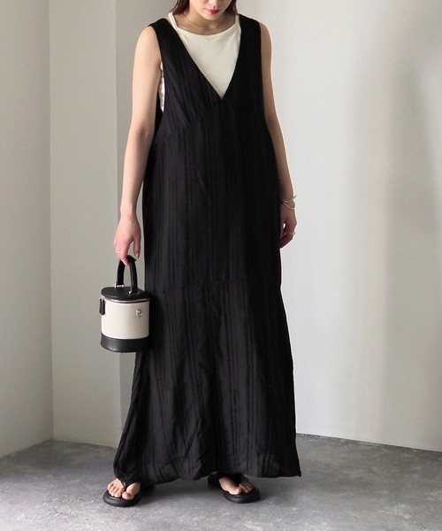 Riberry（リベリー）の「ストライプVネックノースリワンピース（ワンピース・レディース・アイボリー/ブラック・MEDIUM）」の17枚目の写真