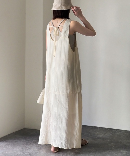 Riberry（リベリー）の「ストライプVネックノースリワンピース（ワンピース・レディース・アイボリー/ブラック・MEDIUM）」の16枚目の写真