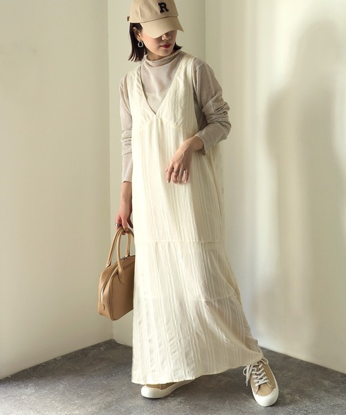 Riberry（リベリー）の「ストライプVネックノースリワンピース（ワンピース・レディース・アイボリー/ブラック・MEDIUM）」の22枚目の写真