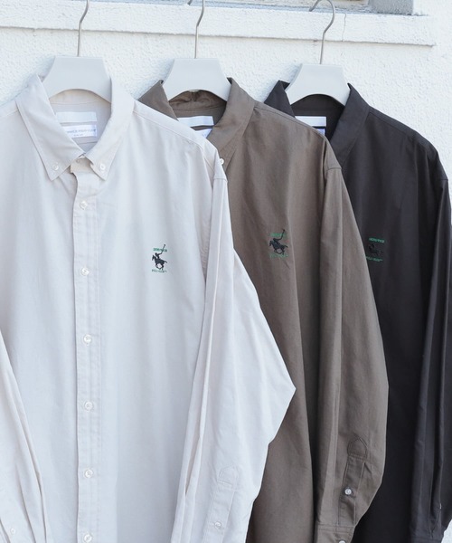 SENSE OF PLACE by URBAN RESEARCH（センスオブプレイスバイアーバンリサーチ）の「『別注』GREENWICH POLO CLUB×SENSE OF PLACE 　シャツA（シャツ/ブラウス・メンズ・カーキ/ライトベージュ/チャコールグレー・LARGE/MEDIUM）」の3枚目の写真