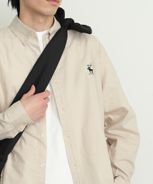 SENSE OF PLACE by URBAN RESEARCH（センスオブプレイスバイアーバンリサーチ）の「『別注』GREENWICH POLO CLUB×SENSE OF PLACE 　シャツA（シャツ/ブラウス・メンズ・カーキ/ライトベージュ/チャコールグレー・LARGE/MEDIUM）」の4枚目の写真