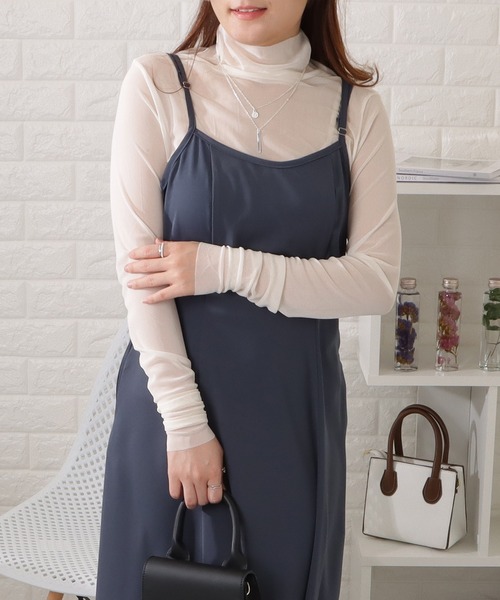 Lace Ladies(レースレディース)の「ハイネックシアーブラウス(Tシャツ/カットソー・レディース・アイボリー/グリーン/ブラック/ホワイト・FREE)」の10枚目の写真