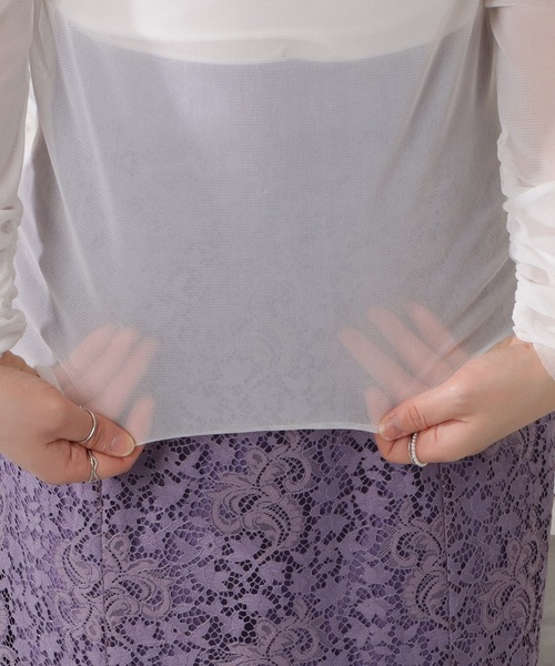 Lace Ladies(レースレディース)の「ハイネックシアーブラウス(Tシャツ/カットソー・レディース・アイボリー/グリーン/ブラック/ホワイト・FREE)」の22枚目の写真