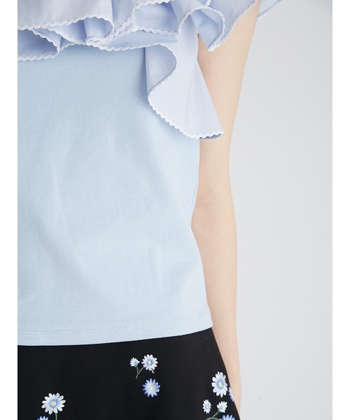 SHIROMA フリル デザイン ファー カットソー Tシャツ SHIROMA フリル デザイン ファー カットソー Tシャツ