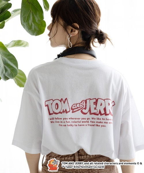 RAGEBLUE（レイジブルー）の「TOM&JERRY トムとジェリーバックプリントTシャツ（Tシャツ/カットソー・レディース・チャコールグレー/ホワイト/ブルー・FREE）」の19枚目の写真