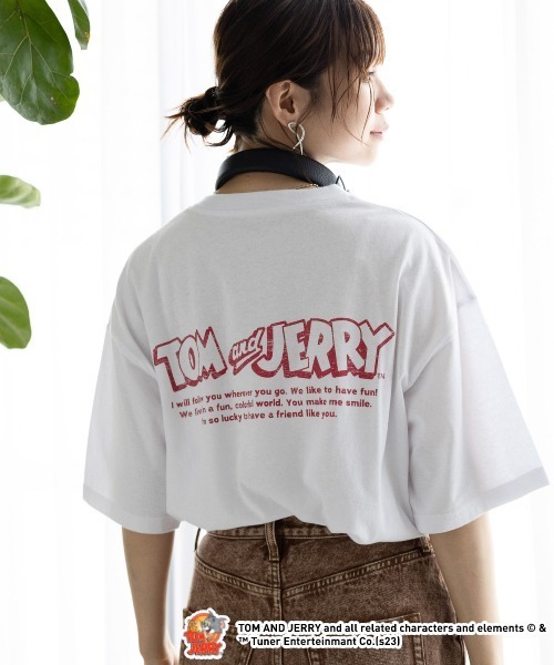 RAGEBLUE（レイジブルー）の「TOM&JERRY トムとジェリーバックプリントTシャツ（Tシャツ/カットソー・レディース・チャコールグレー/ホワイト/ブルー・FREE）」の20枚目の写真