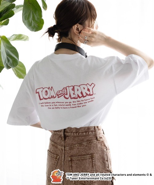 RAGEBLUE（レイジブルー）の「TOM&JERRY トムとジェリーバックプリントTシャツ（Tシャツ/カットソー・レディース・チャコールグレー/ホワイト/ブルー・FREE）」の22枚目の写真